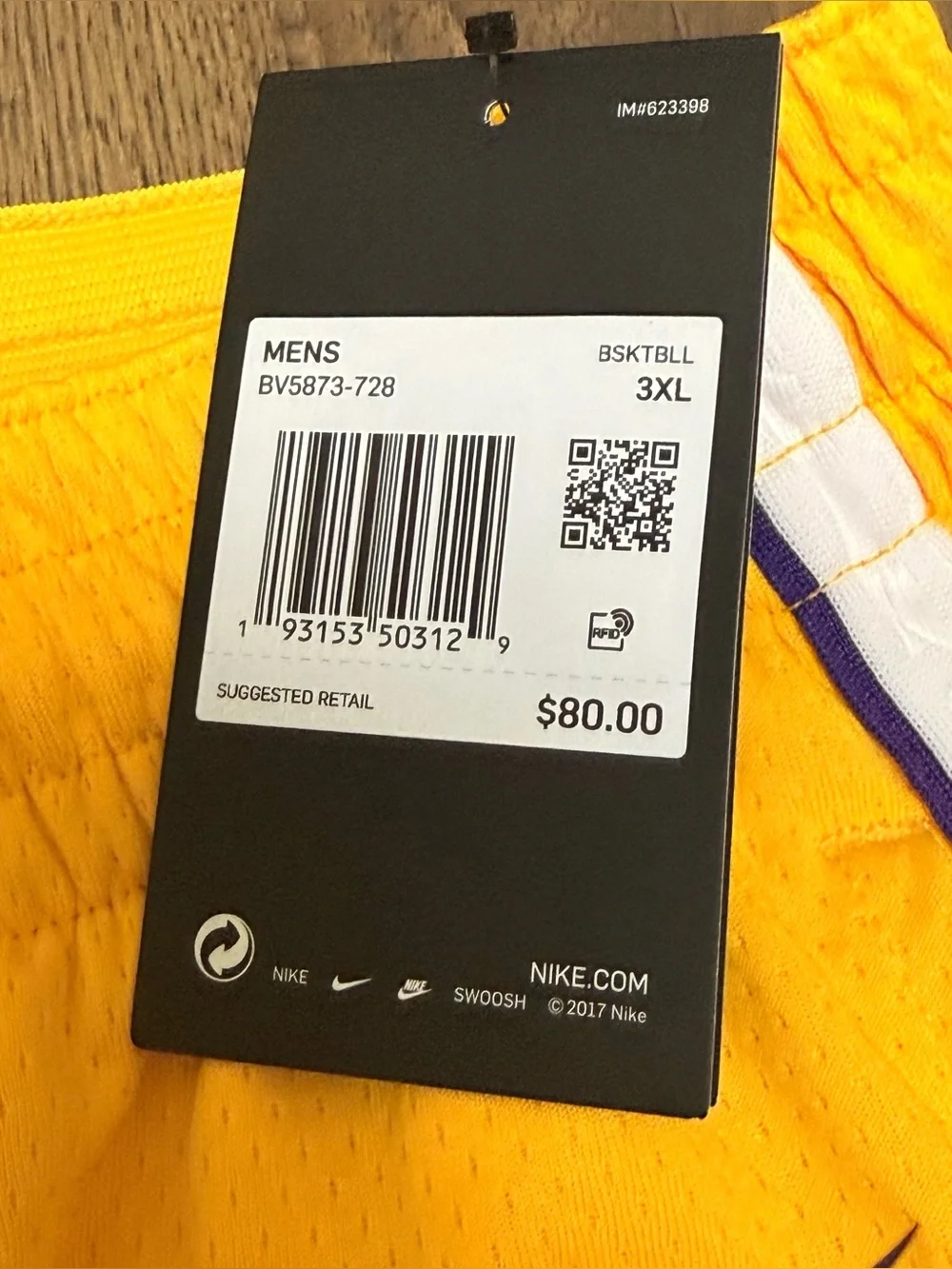 Nike Dri-Fit Los Angeles Lakers 2019/20 City Edition swingman shorts 